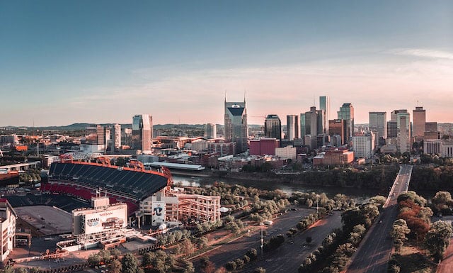 Aerial view of downtown Nashville