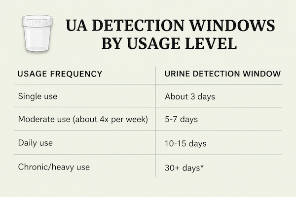 How long does weed stay in your system chart